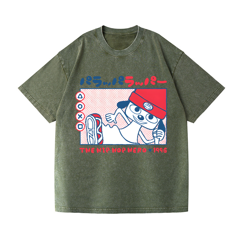 PaRappa the Rapper Vintage Wash Japanese Design T-Shirt