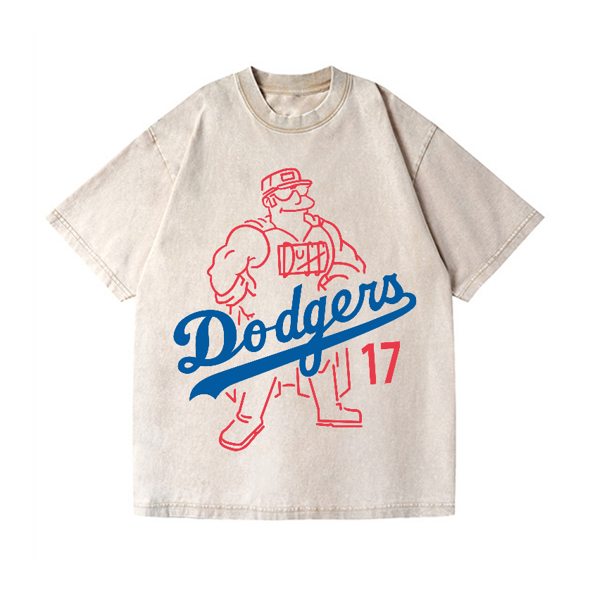Duffman Dodgers Baseball Vintage Wash Japanese Design T-Shirt