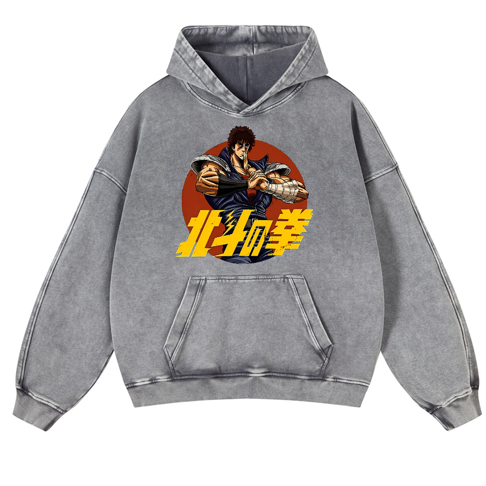 Fist of the North Star Vintage Washed Thick Cotton Hoodie