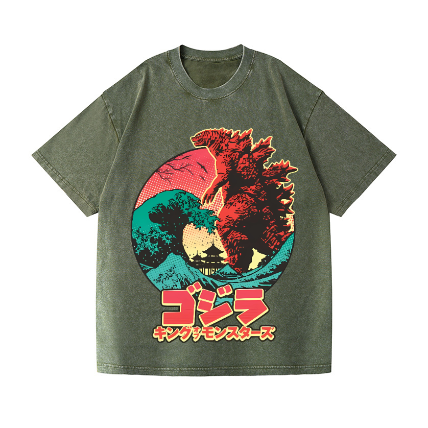 Godzilla Vintage Wash Japanese Design T-Shirt