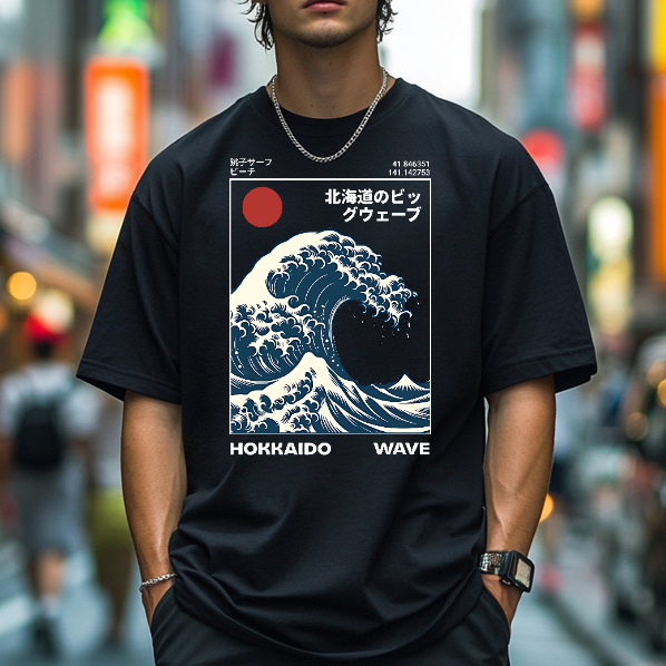 Katsushika Hokusai Wave Japanese Style Classic Tee