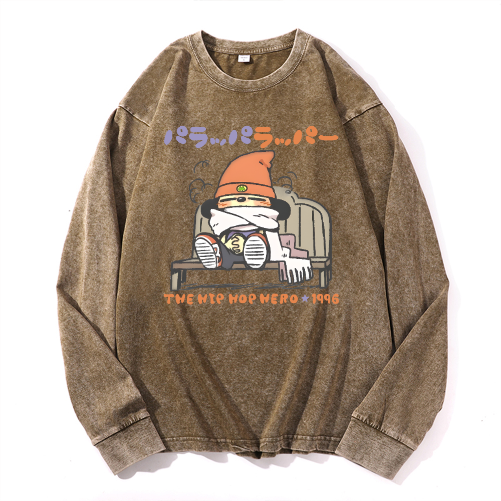 PaRappa the Rapper Vintage Cotton Wash Long-sleeve T-shirt
