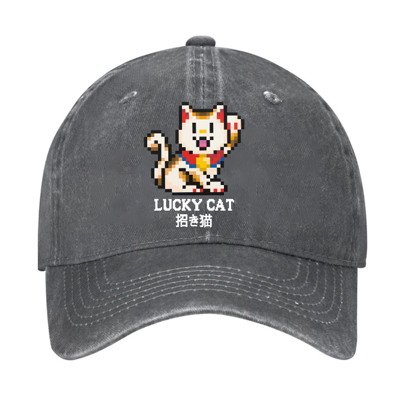 TM Mosaic Lucky Cat Vintage Cotton Cap