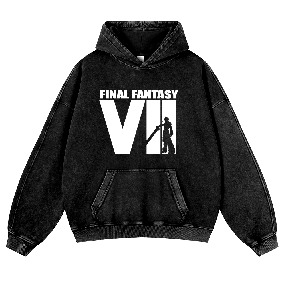 Final Fantasy Vintage Washed Thick Cotton Hoodie