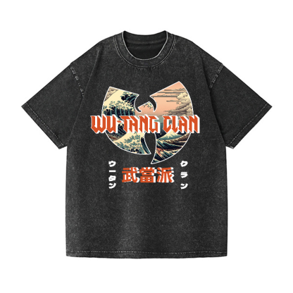 Wu-Tang Clan Ukiyoe Wave Vintage Wash Japanese Design T-Shirt