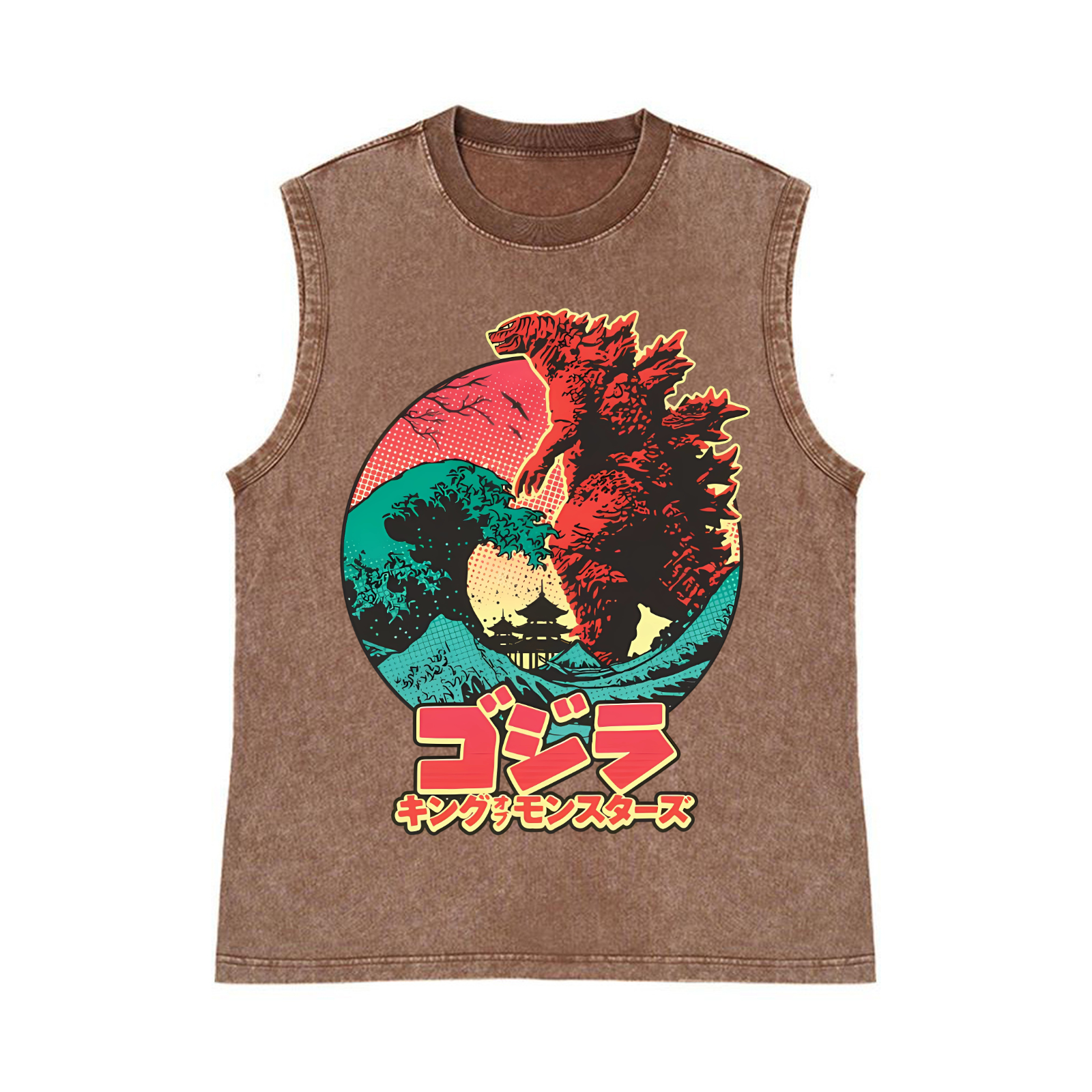 Kaiju Pure Cotton Wash-Dyed Sleeveless Tank Top