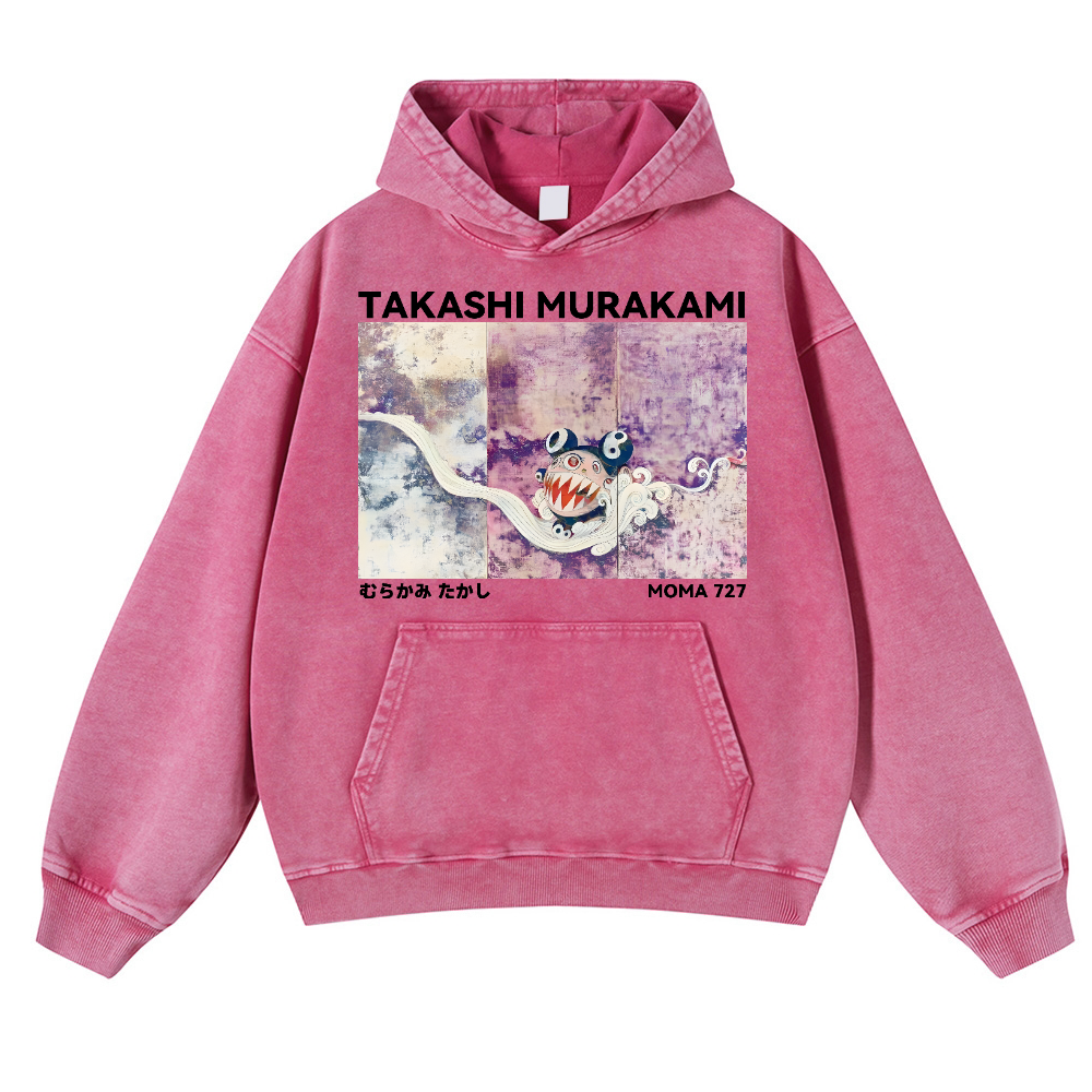 Japan Sunflower Panda TM Vintage Washed Thick Cotton Hoodie