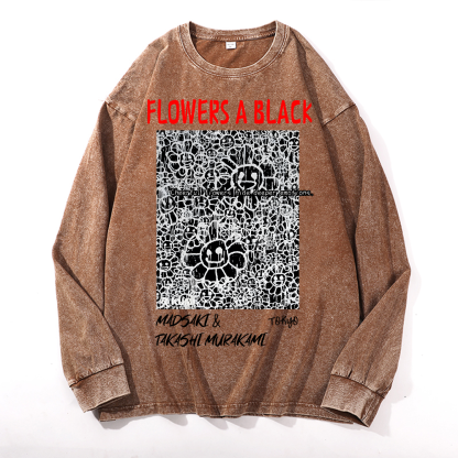 Madsaki Sunflower TM Vintage Cotton Wash Crewneck Sweatshirt