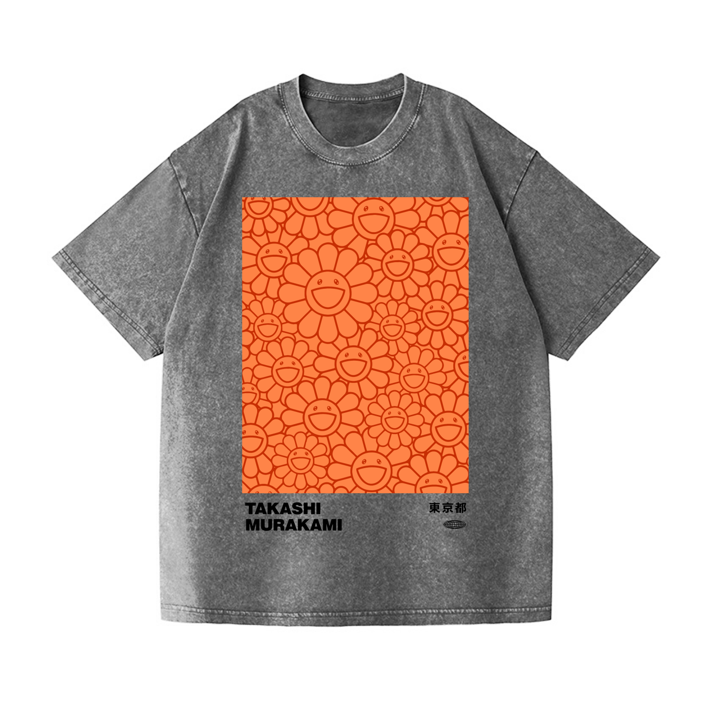 Flower TM Vintage Wash Japanese Design T-Shirt