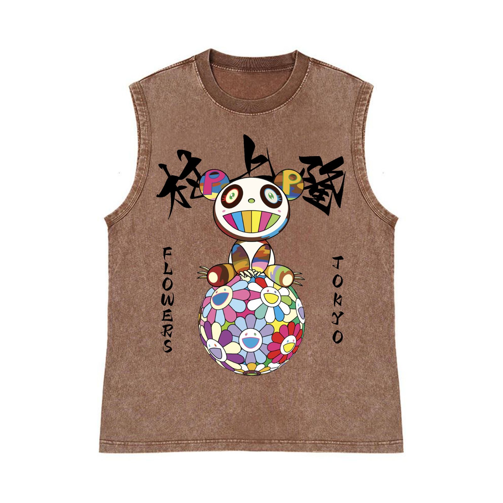 Panda Sunflower TM Pure Cotton Wash-Dyed Sleeveless Tank Top