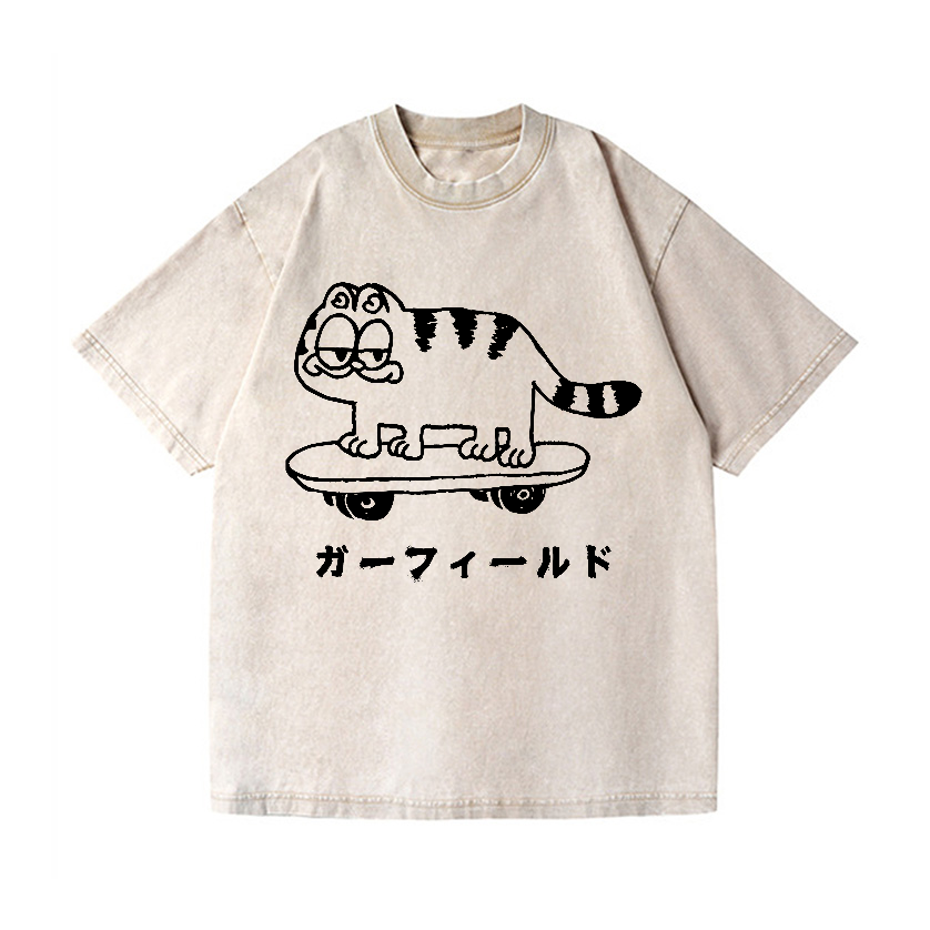 Garfield Cat Vintage Wash Japanese Design T-Shirt