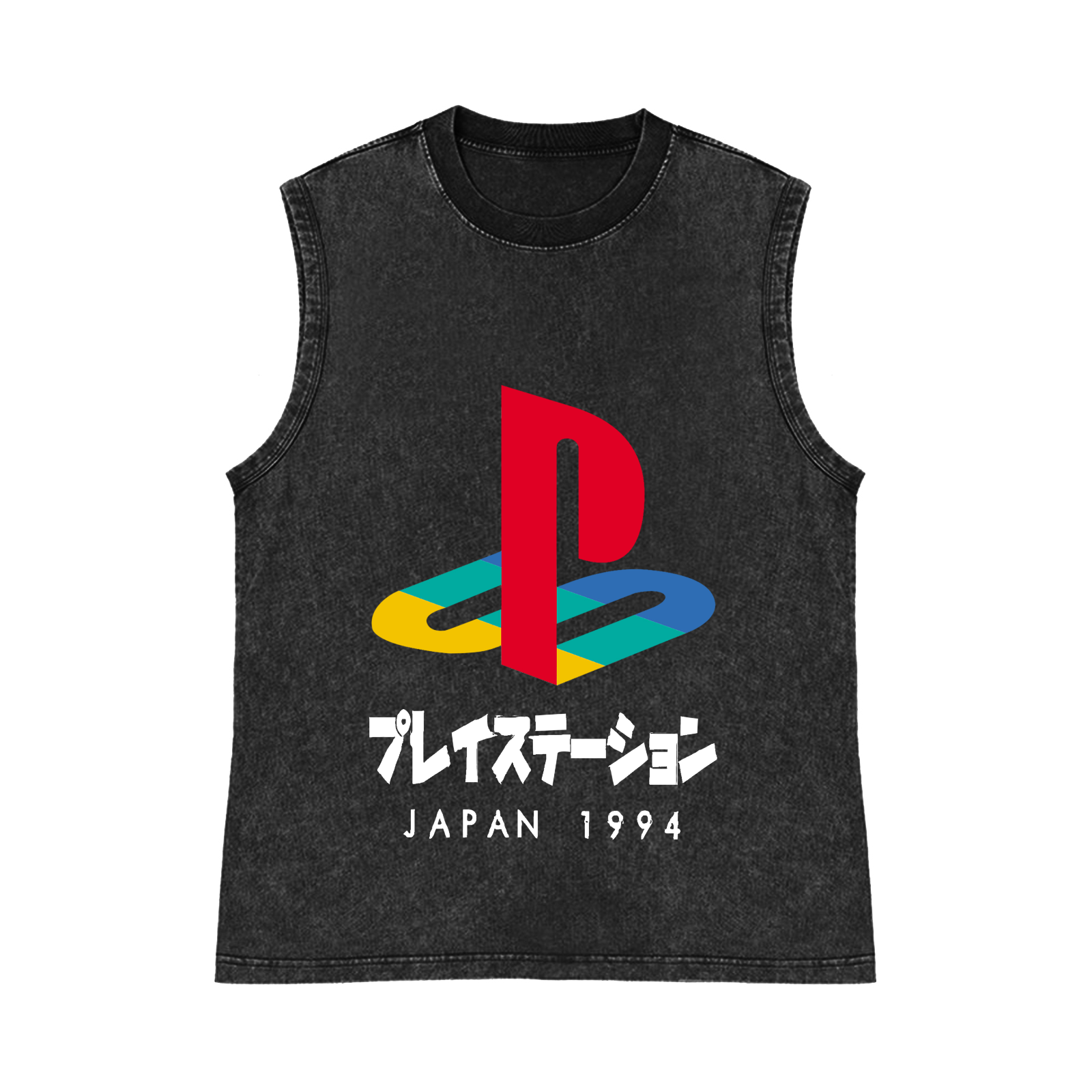 Play Station Pure Cotton Wash-Dyed Sleeveless Tank Top