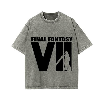 Final Fantasy VII Vintage Wash Japanese Design T-Shirt