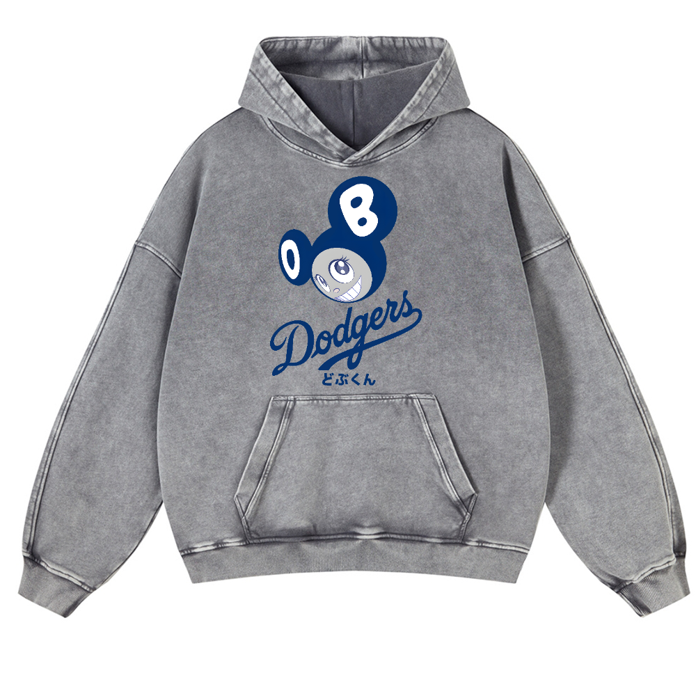 Dodgers Japan Sunflower TM Vintage Washed Thick Cotton Hoodie