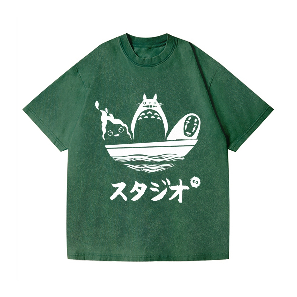 Ghibli Vintage Wash Japanese Design T-Shirt
