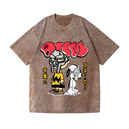 Snoopy MF Doom Vintage Wash Japanese Design T-Shirt