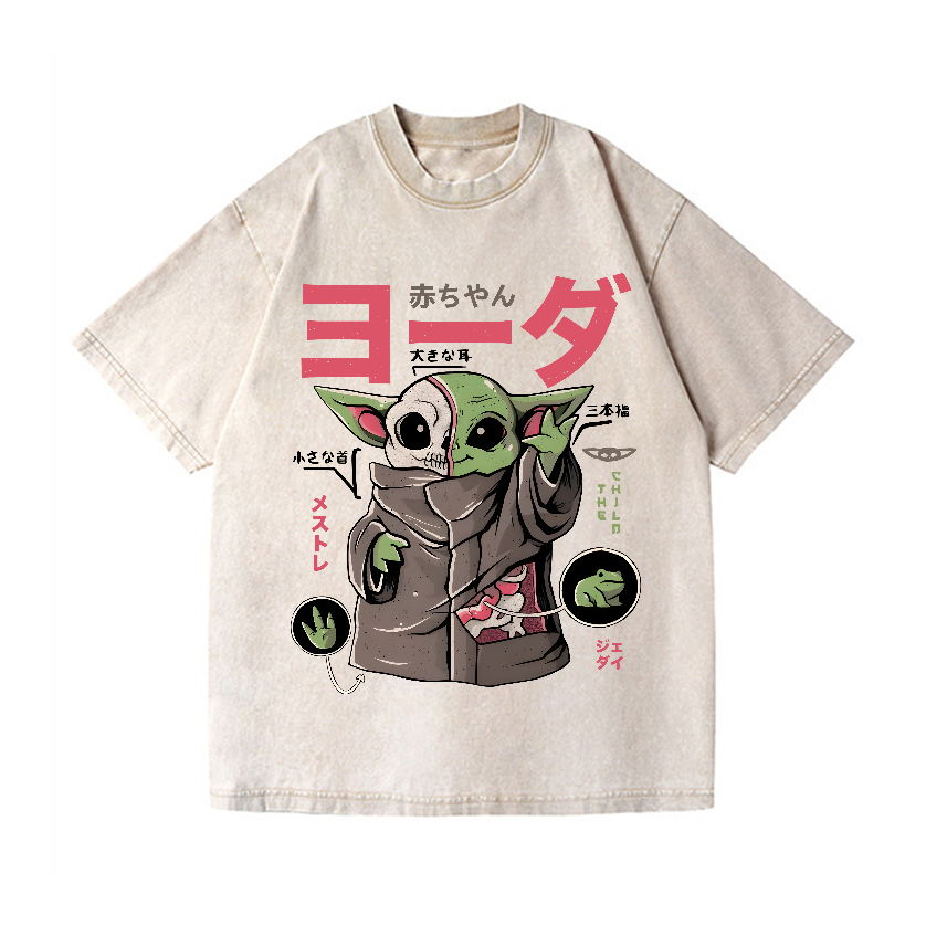 Star Wars Yoda Vintage Wash Japanese Design T-Shirt