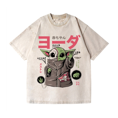 Star Wars Yoda Vintage Wash Japanese Design T-Shirt