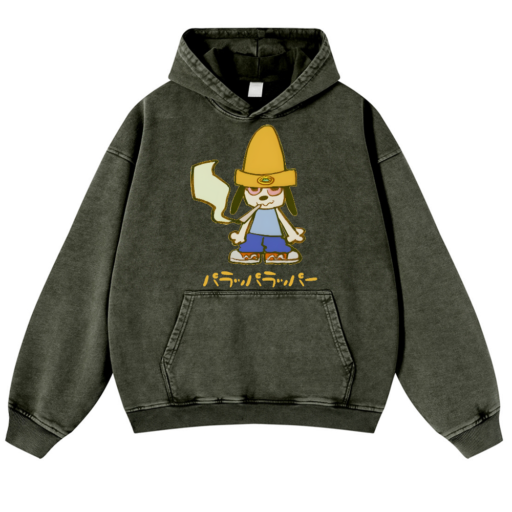 PaRappa the Rapper Vintage Washed Thick Cotton Hoodie