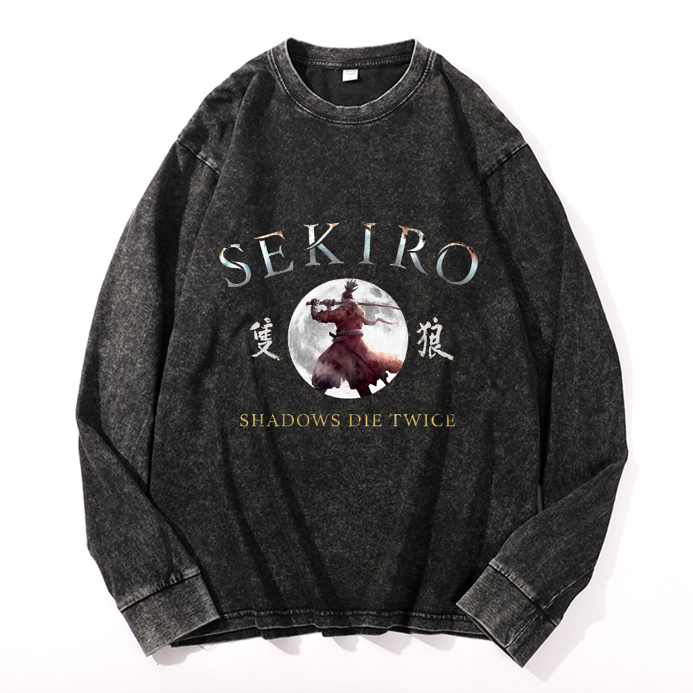 Sekiro Vintage Cotton Wash Crewneck Sweatshirt