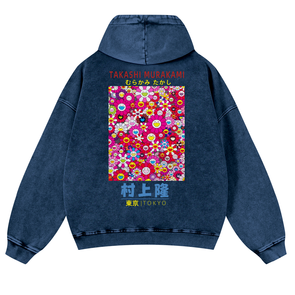 TM Sunflower Vintage Washed Cotton Back Art Hoodie