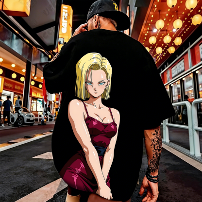 Android 18 Back Art Cotton Tee