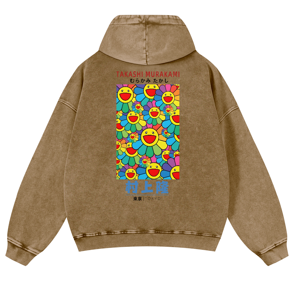 TM Sunflower Vintage Washed Cotton Back Art Hoodie