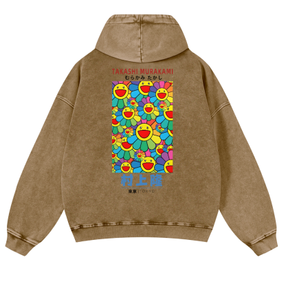 TM Sunflower Vintage Washed Cotton Back Art Hoodie