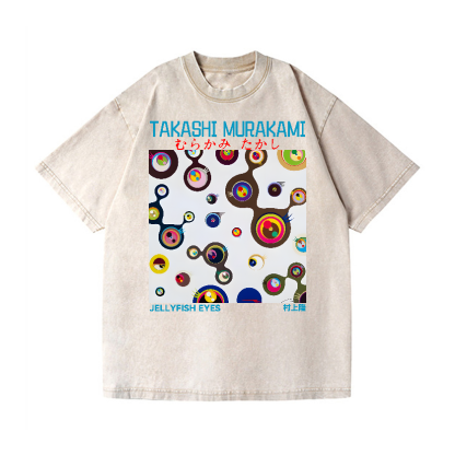 Jellyfish Eyes TM Vintage Wash Japanese Design T-Shirt