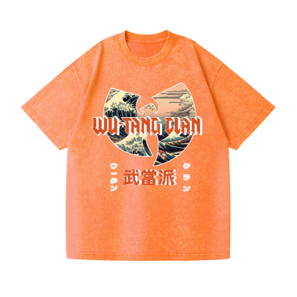 Wu-Tang Clan Ukiyoe Wave Vintage Wash Japanese Design T-Shirt