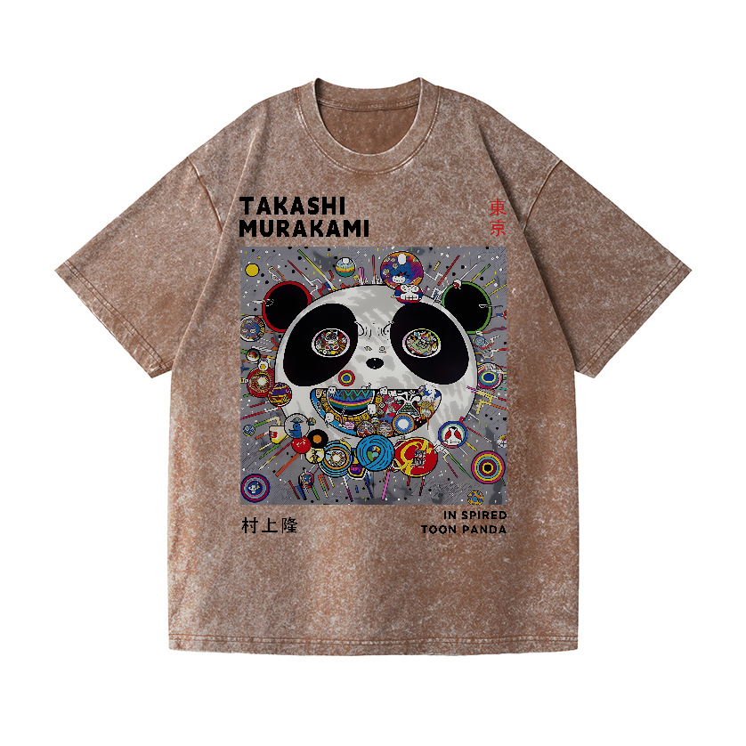 TM Panda Vintage Wash Japanese Design T-Shirt