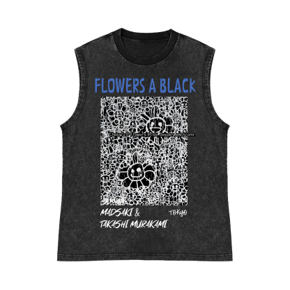 Madsaki Sunflower TM Pure Cotton Wash-Dyed Sleeveless Tank Top