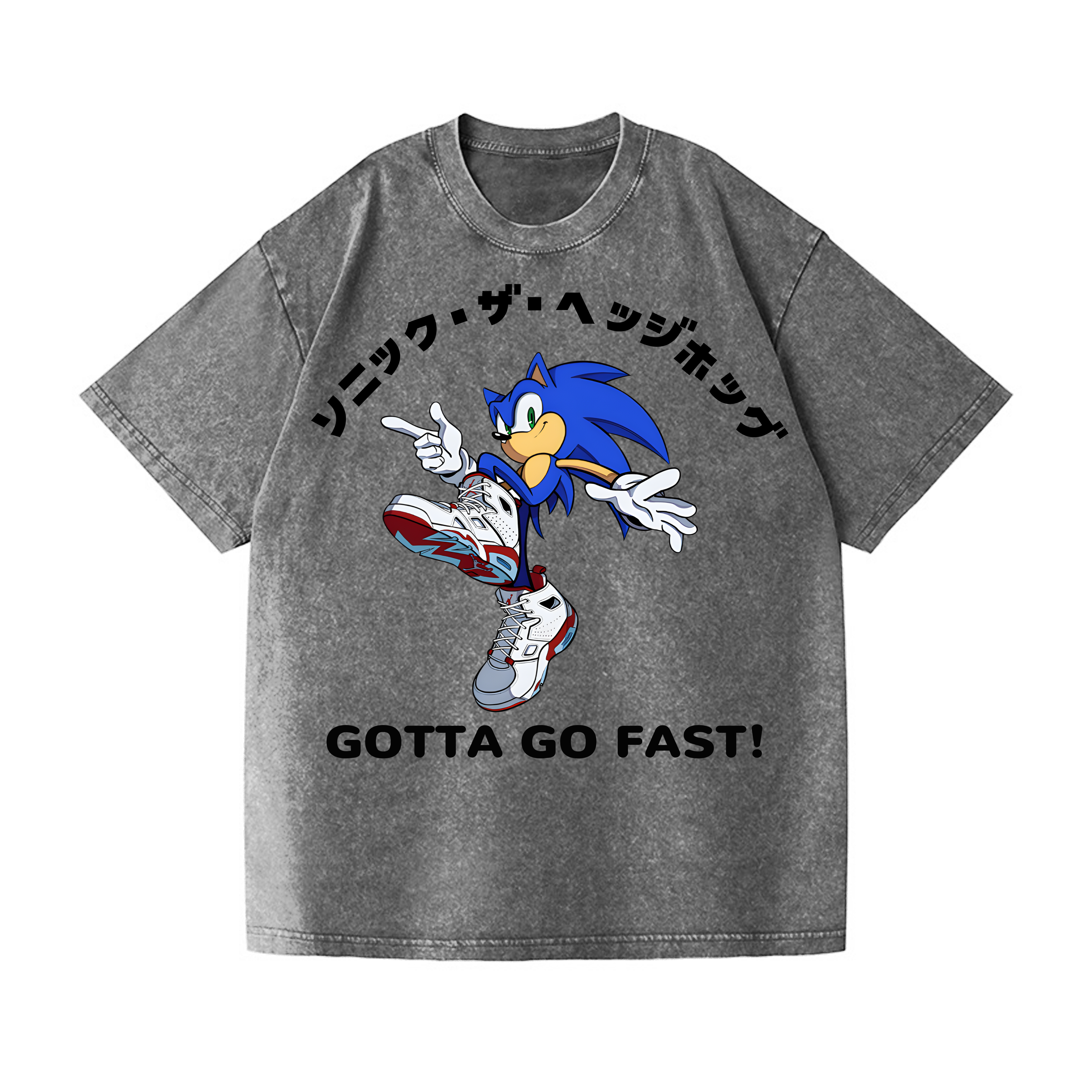 Sonic Vintage Wash Japanese Design T-Shirt