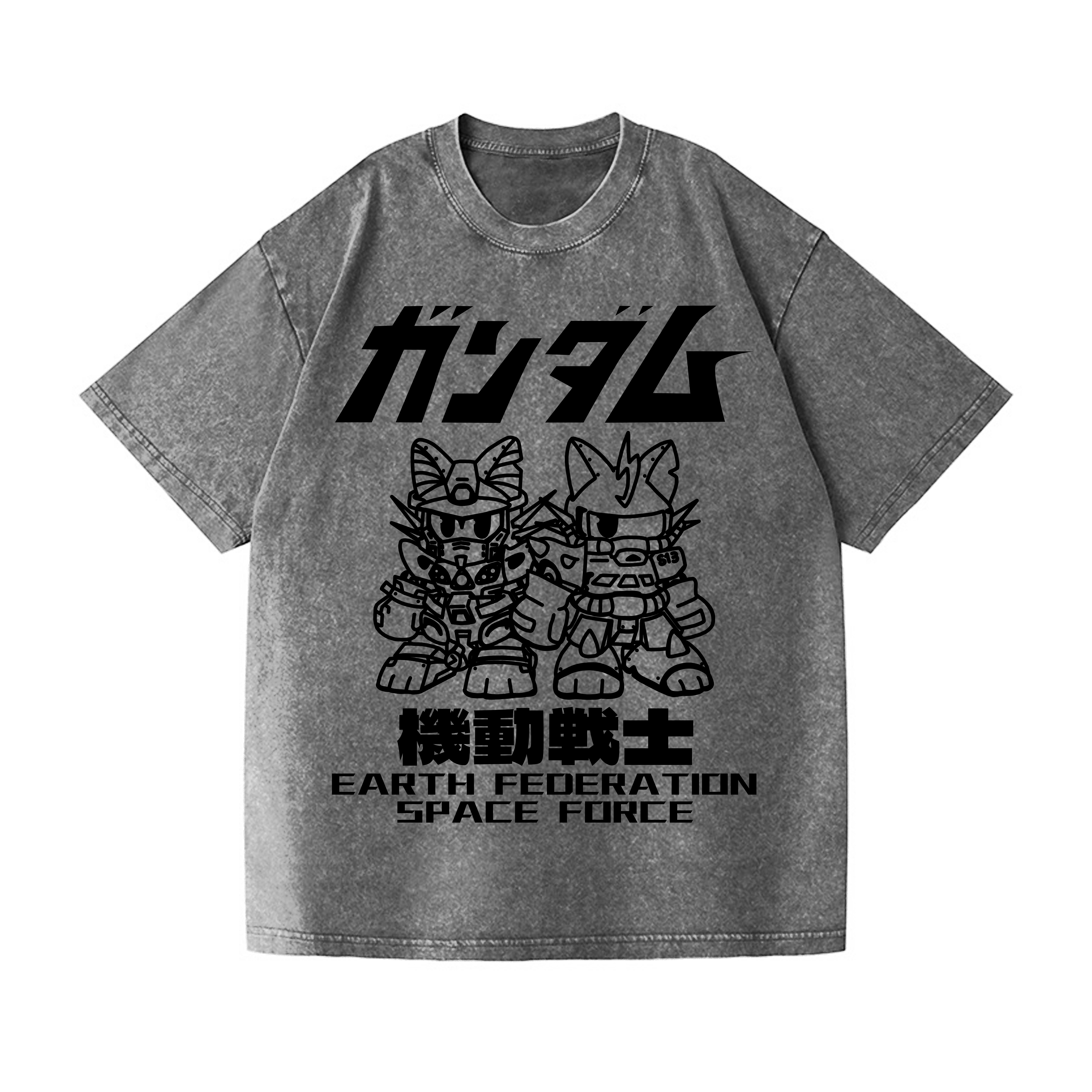 Gundam Cat Vintage Wash Japanese Design T-Shirt