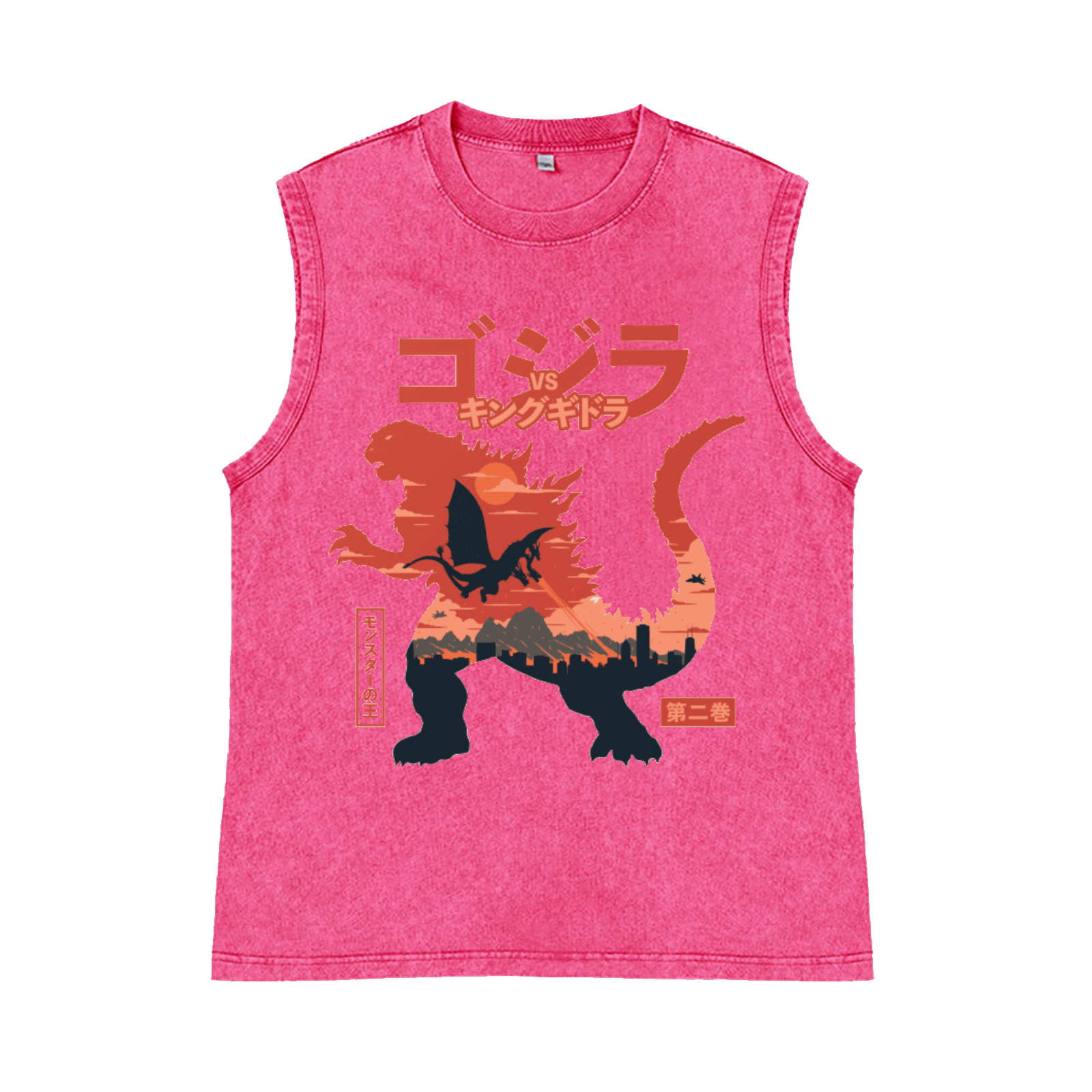 Kaiju Pure Cotton Wash-Dyed Sleeveless Tank Top