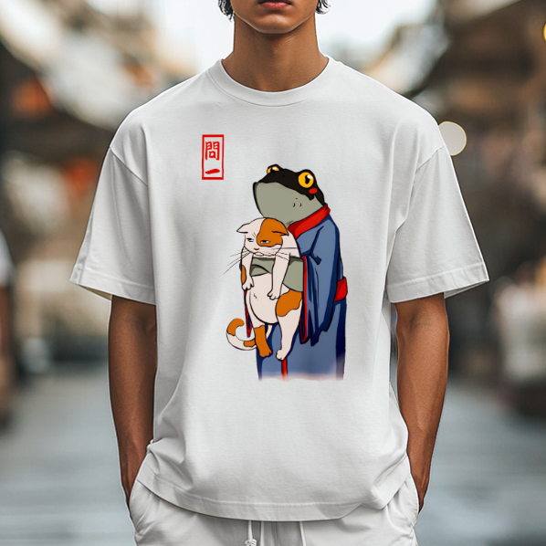 Matsumoto Hoji Frog And Cat Japanese Style Classic Tee
