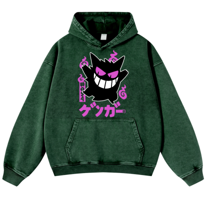 Gengar Vintage Washed Thick Cotton Hoodie