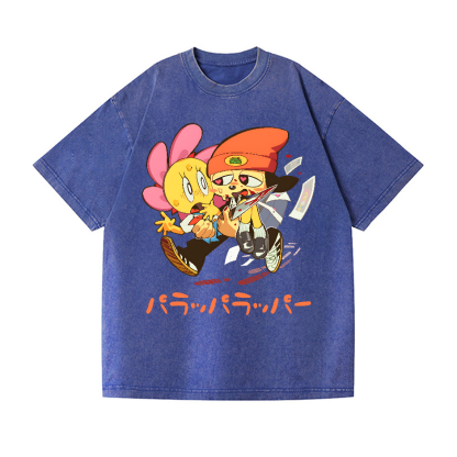 PaRappa the Rapper Vintage Wash Japanese Design T-Shirt