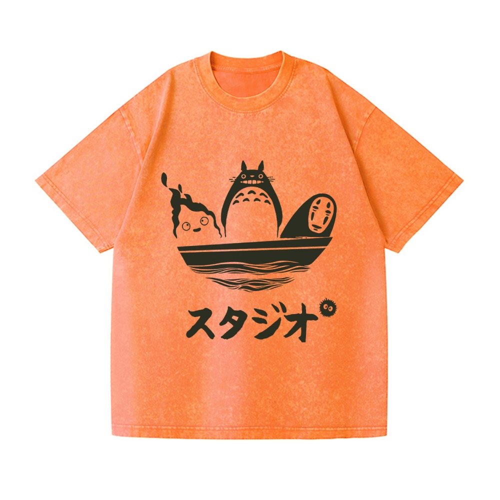 Ghibli Vintage Wash Japanese Design T-Shirt