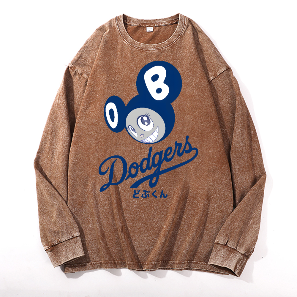 Dodgers Japan Sunflower TM Vintage Cotton Wash Long-sleeve T-shirt