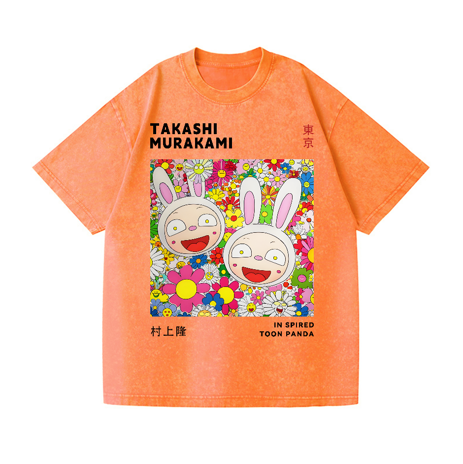 TM Sunflower Rabbit Vintage Wash Japanese Design T-Shirt
