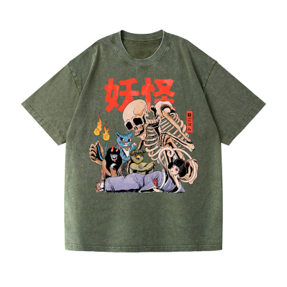 Yokai Japan Vintage Wash Japanese Design T-Shirt