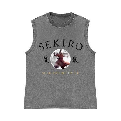 Sekiro Pure Cotton Wash-Dyed Sleeveless Tank Top