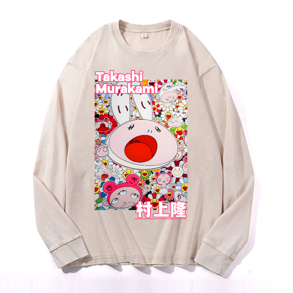 Sunflower Rabbit TM Vintage Cotton Wash Crewneck Sweatshirt