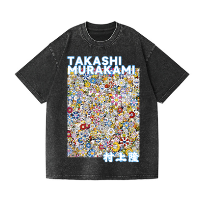 Flower TM Vintage Wash Japanese Design T-Shirt