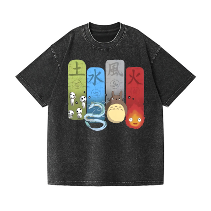 Ghibli Totoro Vintage Wash Japanese Design T-Shirt