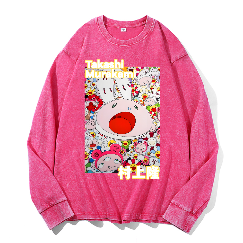 Sunflower Rabbit TM Vintage Cotton Wash Crewneck Sweatshirt