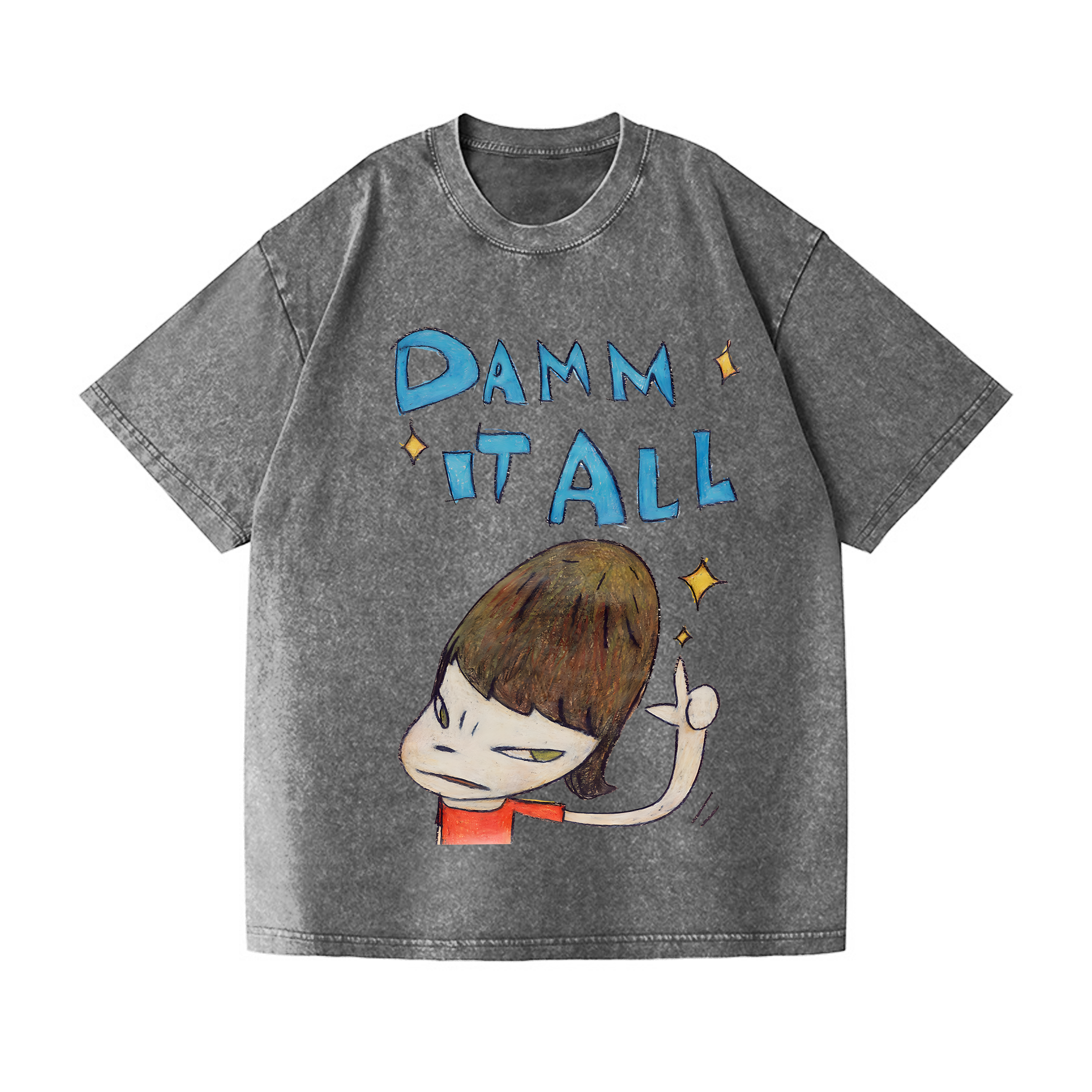 Yoshitomo Nara Vintage Wash Japanese Design T-Shirt