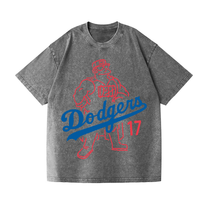 Duffman Dodgers Baseball Vintage Wash Japanese Design T-Shirt