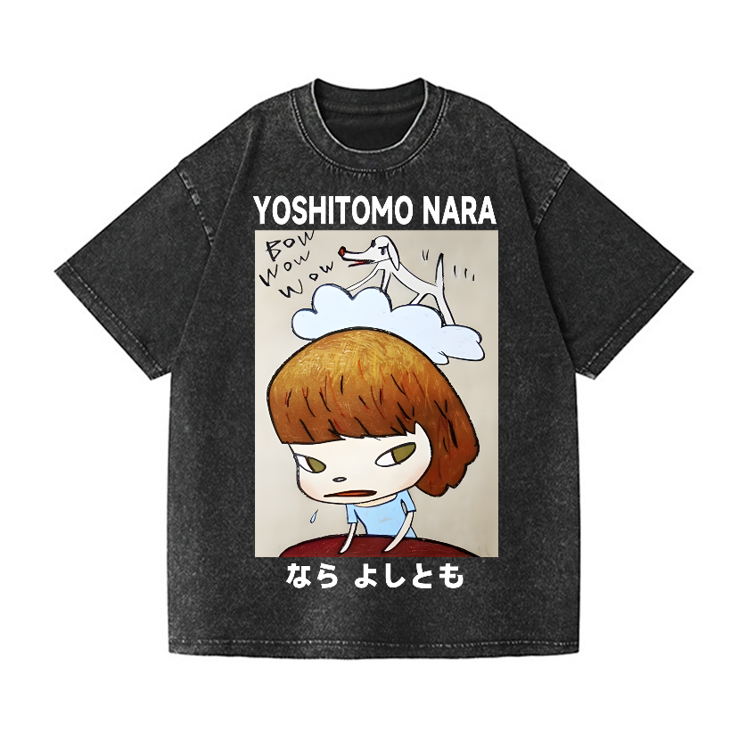 Nara Yoshitomo Vintage Wash Japanese Design T-Shirt